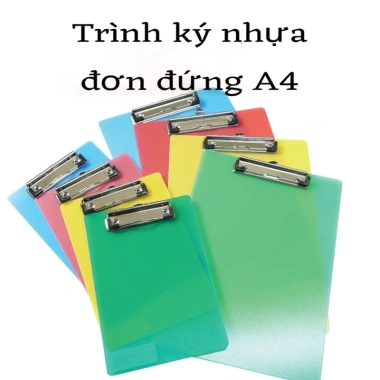 Bìa Trình Ký Nhựa A4 Đủ Màu Dẻo, Kẹp Tài Liệu Bill Hóa Đơn - 1 Chiếc Giá 30.000₫ 10 Bìa Trình Ký Nhựa A4 Đủ Màu Dẻo, Kẹp Tài Liệu Bill Hóa Đơn - 1 Chiếc Giá 30.000₫ 10