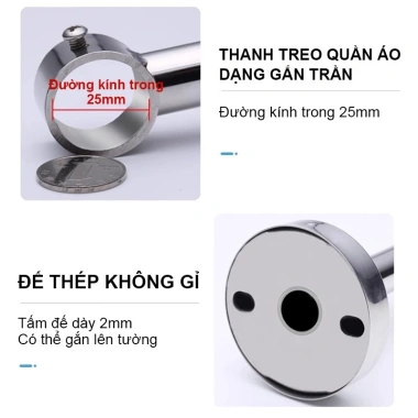 BIBOOS Giá Treo Quần Áo Ngoài Trời Inox Chất Lượng Cao Móc Treo Ban Công 145.000 VND