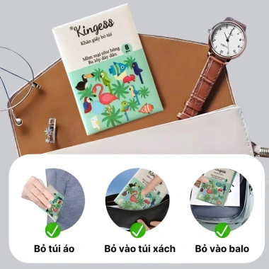 Bịch 10 gói khăn giấy mini Kingess 8 tờ/pk - Giấy bỏ túi cao cấp, dai đanh, mềm mịn, chỉ 30.000₫ 8 Bịch 10 gói khăn giấy mini Kingess 8 tờ/pk - Giấy bỏ túi cao cấp, dai đanh, mềm mịn, chỉ 30.000₫ 8