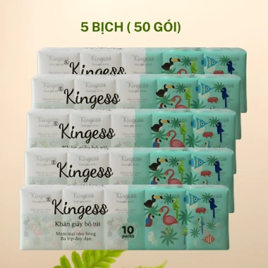 Bịch 10 gói khăn giấy mini Kingess 8 tờ/pk - Giấy bỏ túi cao cấp, dai đanh, mềm mịn, chỉ 30.000₫ 10 Bịch 10 gói khăn giấy mini Kingess 8 tờ/pk - Giấy bỏ túi cao cấp, dai đanh, mềm mịn, chỉ 30.000₫ 10