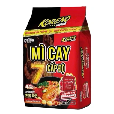Bịch 10 Gói Mì Koreno Jumbo Hàn Quốc Cay 7 Cấp Độ 100g - Giá chỉ 52.500₫ 5