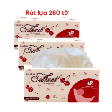 Bịch 5 Gói Giấy Rút Cherry 280 Tờ - Giấy Ăn Mềm Mịn Không Bột, Giá Ưu Đãi 67.500đ