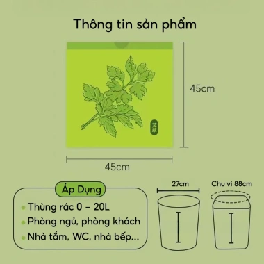 Bịch 50 Túi Đựng Rác Dây Rút Ngải Cứu JYoohome Đuổi Muỗi Khử Mùi Tiện Lợi 22k