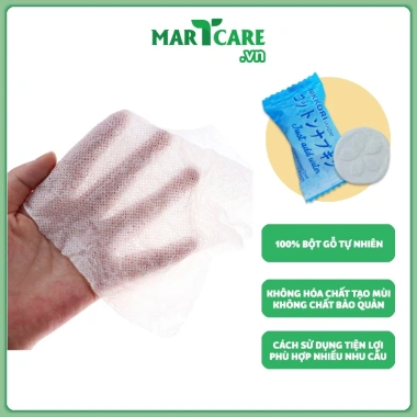 Bịch 50 Viên Khăn Nén Du Lịch Nikkori Tiệt Trùng - Bột Gỗ Tự Nhiên, 102k