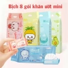 Bịch 64 Khăn Giấy Ướt Mini Bỏ Túi – Khăn ướt đa năng, không mùi, an toàn cho bé