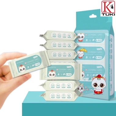 Bịch 64 khăn ướt mini bỏ túi siêu dễ thương tiện dụng an toàn giá ưu đãi 19.500 VND 5