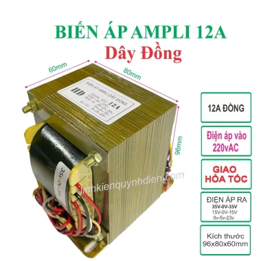 Biến áp Ampli 12A 35V đôi 100% dây đồng - Linh kiện điện tử Quỳnh Diễn, giá chỉ 520.000₫