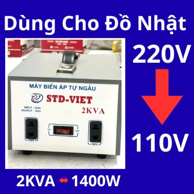 Biến áp đổi nguồn 220V sang 100V 2KVA vỏ kim loại - Bảo hành 2 năm - 564.000đ