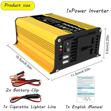 Biến áp xe hơi USB kép DC 12V sang AC 110/220V - Biến tần ô tô, giá 454.545₫