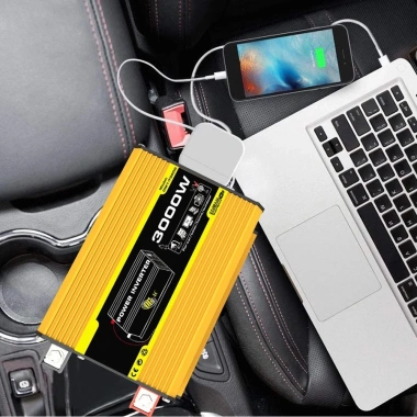 Biến áp xe hơi USB kép DC 12V sang AC 110/220V - Biến tần ô tô, giá 454.545₫