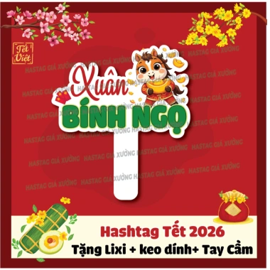 Biển bảng Hashtag Năm Mới 2.026 - Chụp ảnh Tết, Tất Niên, Tặng Lì Xì, Giá 5.000₫ 7