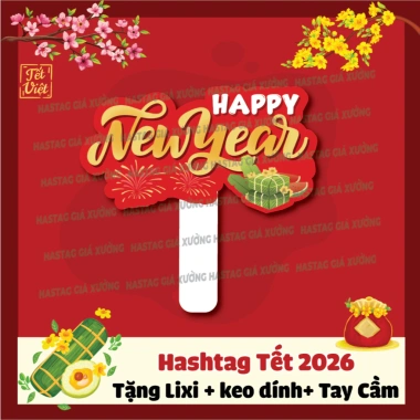 Biển bảng Hashtag Năm Mới 2.026 - Chụp ảnh Tết, Tất Niên, Tặng Lì Xì, Giá 5.000₫ 10