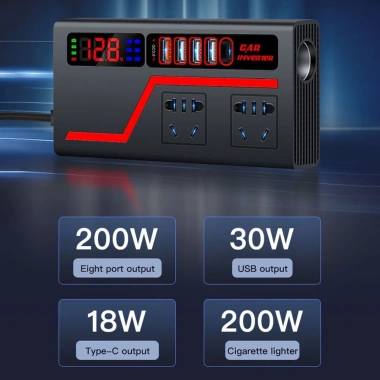Biến tần ô tô 2.000W DC 12V/24V sang AC 220V - 4 cổng USB Giá chỉ 270k 4