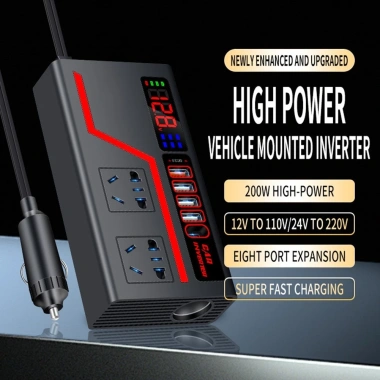 Biến tần ô tô 2.000W DC 12V/24V sang AC 220V - 4 cổng USB Giá chỉ 270k 6