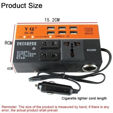 Biến tần ô tô đa chức năng DC 12V/24V lên 220V, bảo vệ đa năng, công suất cực đại, chỉ 210.000₫ 4