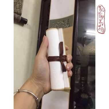 Biểu bô lụa nền tranh bạch hạc giả cổ viết thư pháp – Đồ trang trí nội thất 6