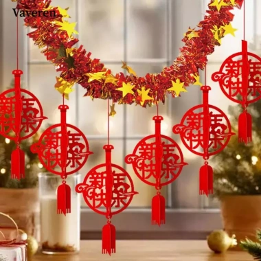 Biểu Ngữ Tết Nguyên Đán 2.025 Nhân Vật Trung Quốc Trang Trí Rèm Cửa, Văn Phòng, Tivi