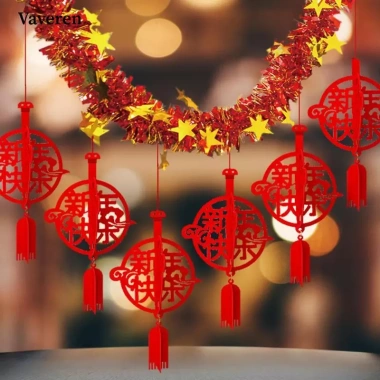 Biểu Ngữ Tết Nguyên Đán 2.025 Nhân Vật Trung Quốc Trang Trí Rèm Cửa, Văn Phòng, Tivi