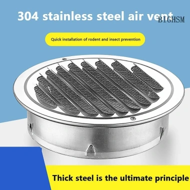 Bighsm Lưới tản nhiệt không khí tròn thép không gỉ 70-150mm - Bảo vệ côn trùng, thông gió SKK, chỉ 40.600 VND