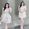 BIGSIZE D119 Đầm tiểu thư tay phồng nhấn eo, dây đá sang chảnh 50‑90kg - 325k 7