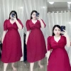 BIGSIZE LINH NGUYỄN Đầm đũi xốp xoắn ngực Phom dài 60-90kg Giá ưu đãi 195k 5