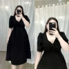 BIGSIZE LINH NGUYỄN Đầm đũi xốp xoắn ngực Phom dài 60-90kg Giá ưu đãi 195k 7