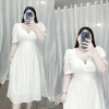 BIGSIZE LINH NGUYỄN Đầm đũi xốp xoắn ngực Phom dài 60-90kg Giá ưu đãi 195k 8