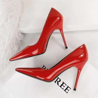 BIGTREE Giày Cao Gót Burgundy Stiletto Mũi Nhọn Gợi Cảm Da Công Sở Size Lớn 41-43 5