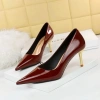 BIGTREE Giày Cao Gót Burgundy Stiletto Mũi Nhọn Gợi Cảm Da Công Sở Size Lớn 41-43 6