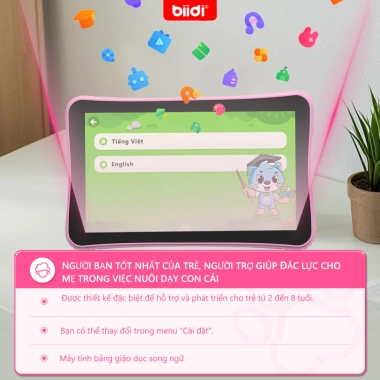 Biidi Quà Tết bé 2-8 tuổi - Tablet 7 inch học song ngữ 30+ bài, không WiFi, 1.399.998 VND 2