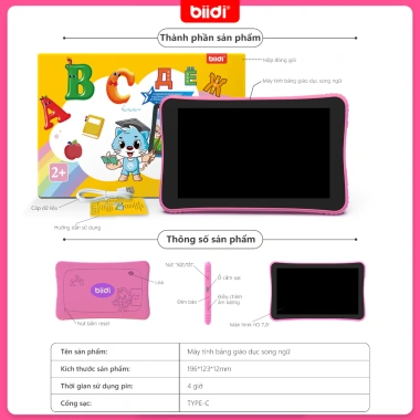 Biidi Quà Tết bé 2-8 tuổi - Tablet 7 inch học song ngữ 30+ bài, không WiFi, 1.399.998 VND 9