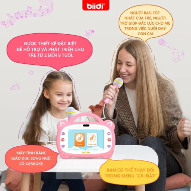 Biidi Tablet 7 inch bé 2-8 tuổi - Học Anh Việt, Karaoke, 32GB, 1.000+ bài học, không WiFi, giá ưu đãi 1.699.999₫