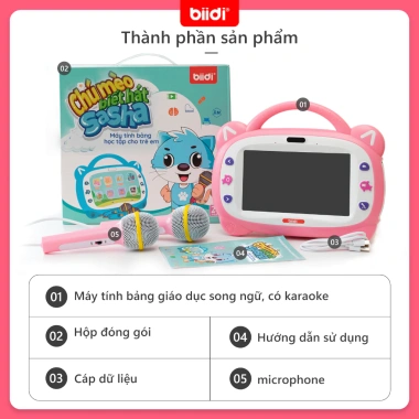 Biidi Tablet 7 inch bé 2-8 tuổi - Học Anh Việt, Karaoke, 32GB, 1.000+ bài học, không WiFi, giá ưu đãi 1.699.999₫