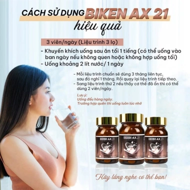 Biken AX21 Viên Uống Nội Tiết Tố Nữ - Giảm Tiền Mãn Kinh, Chống Oxy, Làm Đẹp Da - 1.19 triệu 2
