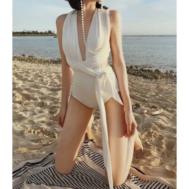 Bikini 1 mảnh liền thân mùa hè nữ xẻ ngực buộc dây eo gợi cảm Quảng Châu cao cấp xu hướng Hàn 2.024 giá 179.000 VND 3