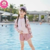 Bikini 2 mảnh áo tay dài họa tiết nàng tiên cá, quần 2 lớp + nón xinh cho bé gái 10-44kg - 229k 3