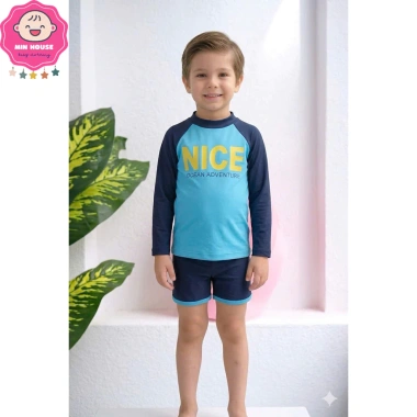 Bikini 2 mảnh áo tay dài + quần đùi bé trai dưới 1m45 (10‑40kg) - Đồ bơi biển 219k 2