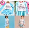 Bikini 2 mảnh bé gái 8-36kg dưới 1m35 - áo lửng tay dài phối chân váy, đồ bơi giảm 159.000 VNĐ