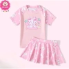 Bikini 2 mảnh đồ bơi áo tay ngắn, chân váy hoạt hình xinh xắn cho bé gái 9-42kg - Giá 189.000 VND 4