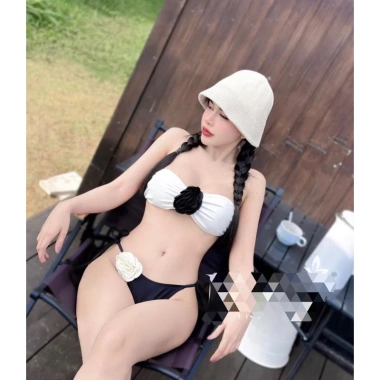 Bikini 2 mảnh form ống tag hoa 2 màu - Thiết kế sang trọng, ảnh thật, giảm giá đặc biệt 2