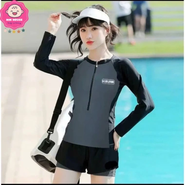 Bikini 2 mảnh tay dài, quần 2 lớp mẹ & bé 38-62kg - Đồ bơi biển du lịch 199k 5