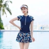 Bikini 2 mảnh tay dài xanh than họa tiết hoa lá, chân váy thời trang cho nữ - Giá ưu đãi 169.000 VND 10