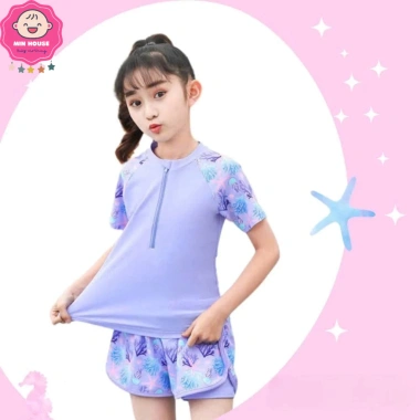 Bikini 2 mảnh tay ngắn, quần 2 lớp cho bé gái 10-38kg - Đồ bơi biển, giá 189.000 VND 2