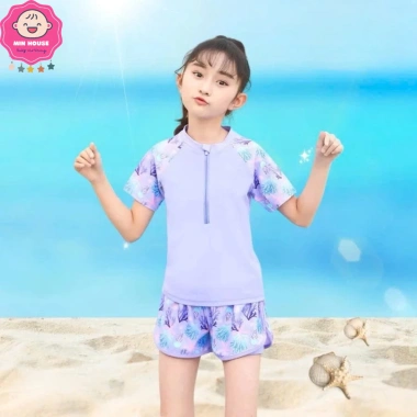 Bikini 2 mảnh tay ngắn, quần 2 lớp cho bé gái 10-38kg - Đồ bơi biển, giá 189.000 VND 3