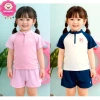 Bikini 2 mảnh tay ngắn, quần 2 lớp cho bé gái 10‑42kg