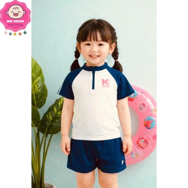 Bikini 2 mảnh tay ngắn, quần 2 lớp cho bé gái 10‑42kg 3