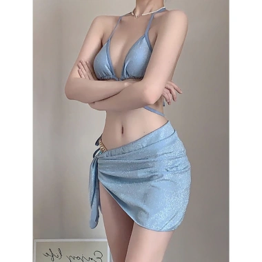 bikini 3 chi tiết HMH BKN10 đệm ngực buộc dây gợi cảm, dây đá bling bling - đồ bơi 158,996 VND 3