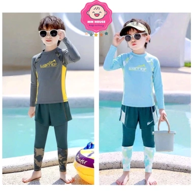 Bikini 3 mảnh áo tay dài + quần dài cho bé trai 10-46kg dưới 1m55 - Giá ưu đãi 289.000₫