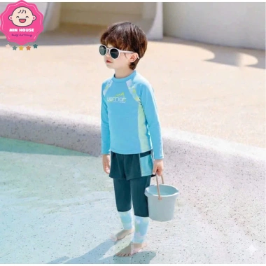 Bikini 3 mảnh áo tay dài + quần dài cho bé trai 10-46kg dưới 1m55 - Giá ưu đãi 289.000₫