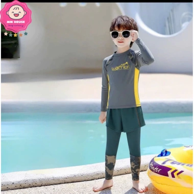Bikini 3 mảnh áo tay dài + quần dài cho bé trai 10-46kg dưới 1m55 - Giá ưu đãi 289.000₫